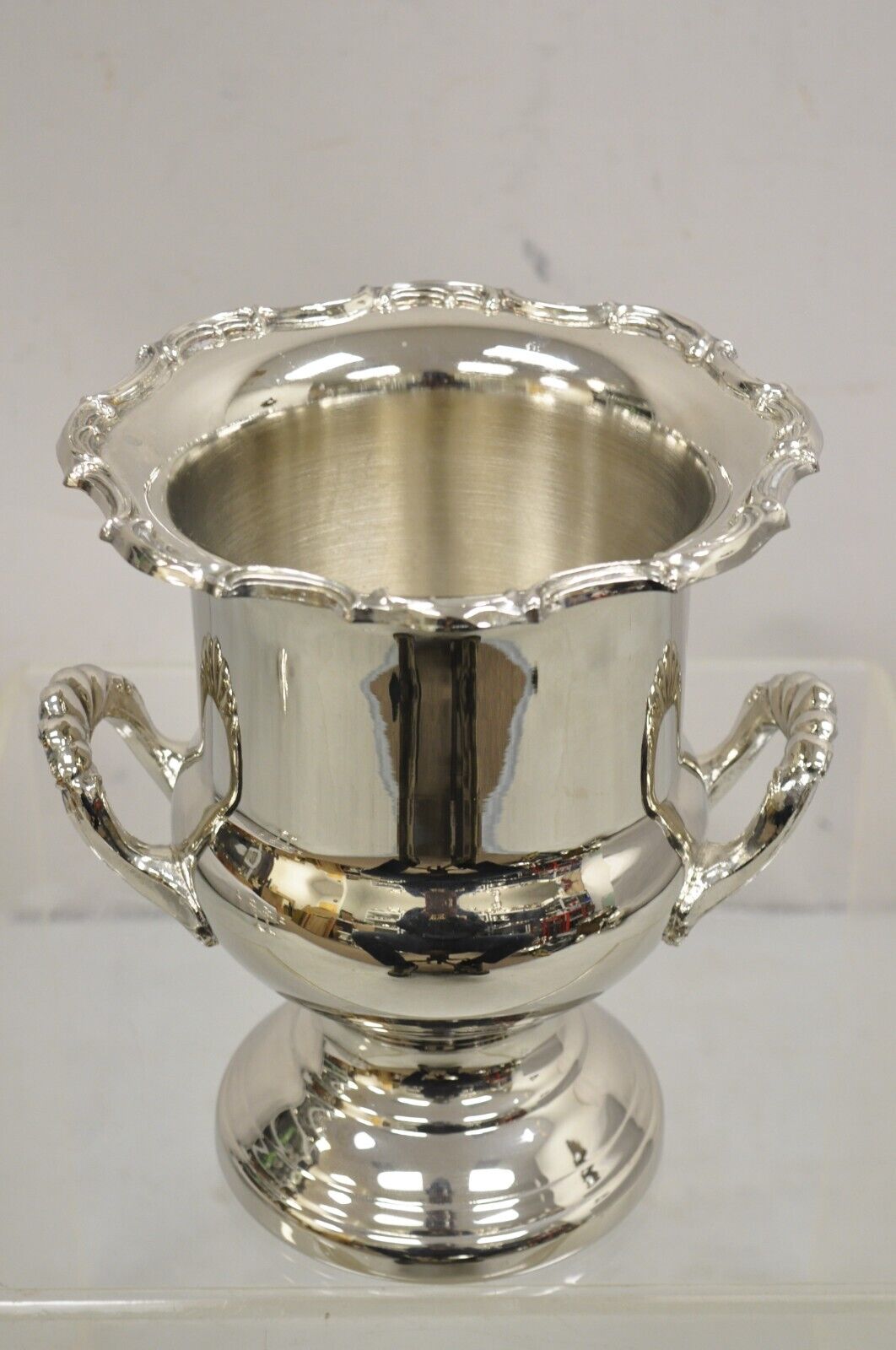 Vintage Victorian Style Silver Plated Trophy Cup Champagne Chiller Ice Bucket