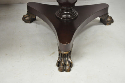 Vintage French Empire Style Mahogany Paw Feet Side Tables - a Pair