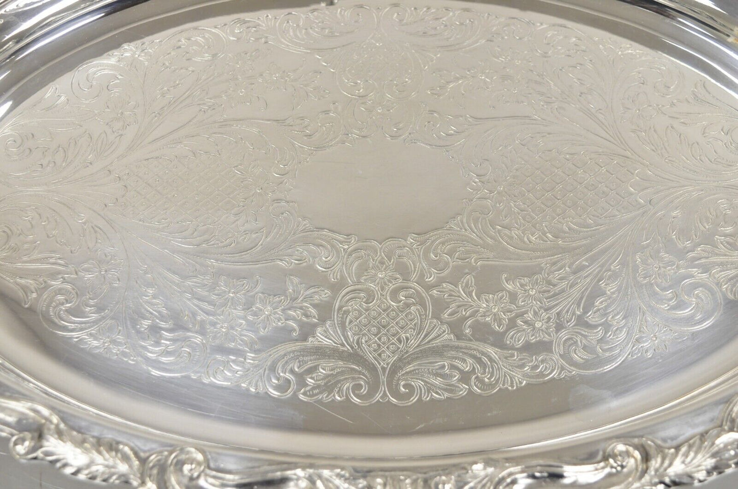 Vintage Sheridan Victorian Silver Plated Oval Deep Serving Platter Dish