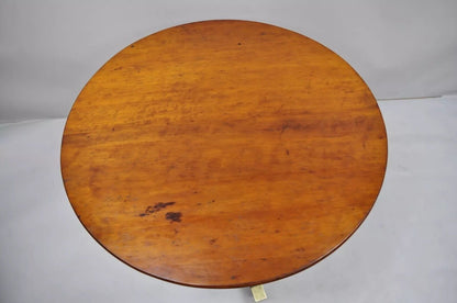 19th C. French Empire Style Round Mahogany Bronze Mount Tilt Top Center Table