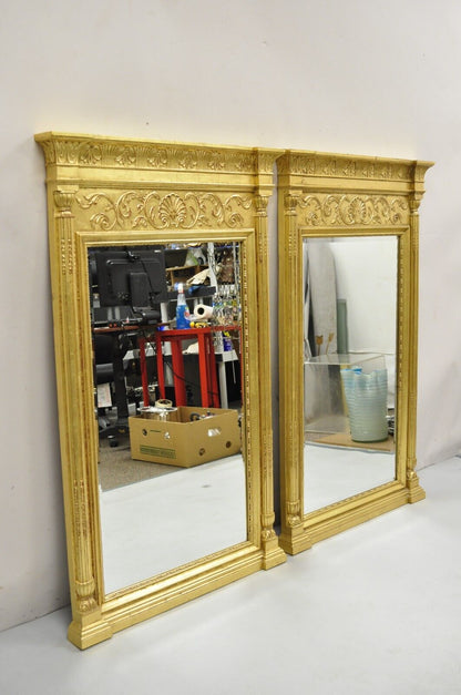 Henredon Charles X Collection Gold Louis XV Rectangular Wall Mirror - a Pair