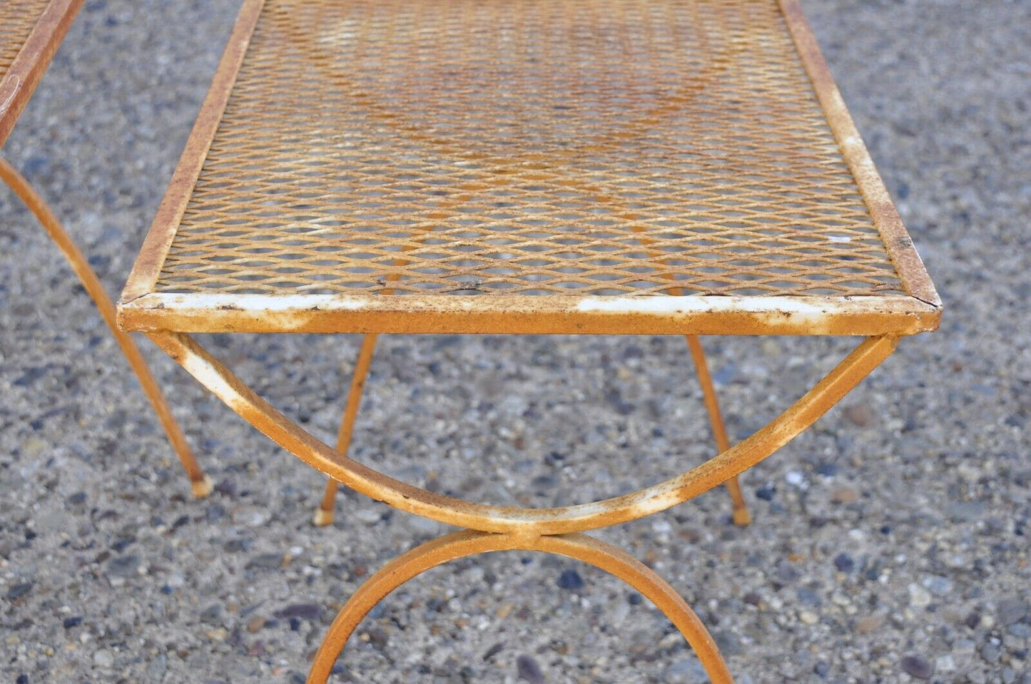 Vintage Salterini Mid Century Wrought Iron Nesting Side Tables - Set of 3