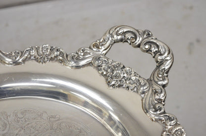 EPCA Poole Silver Co 400 Lancaster Rose Lrg Silver Plate Serving Platter Tray B