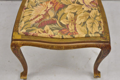 Antique Victorian Art Nouveau Gold Giltwood Hand Painted Settee 2 Pc Parlor Set