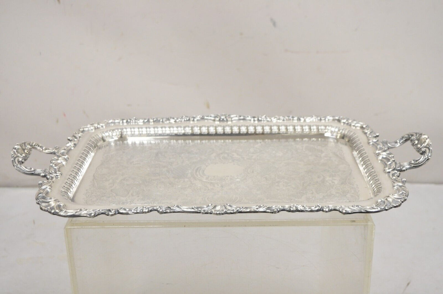 Vintage Community Ascot 0316-5 Pierced Gallery Silver Plate Serving Platter Tray