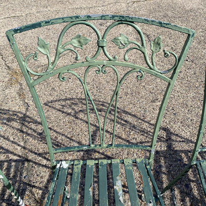 Vintage Salterini Leaf Vine Patio Garden Dining Set Glass Oval Table - 5 Pc Set