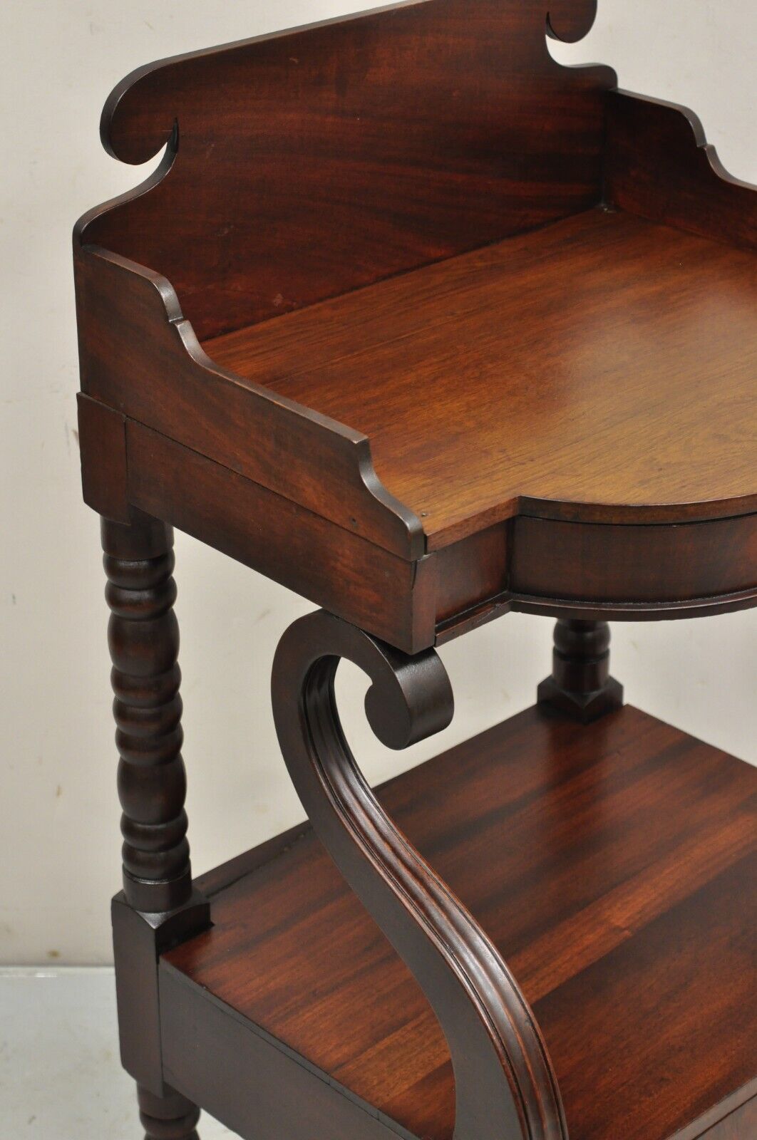 Antique American Empire Mahogany Washstand Nightstand Bedside Table