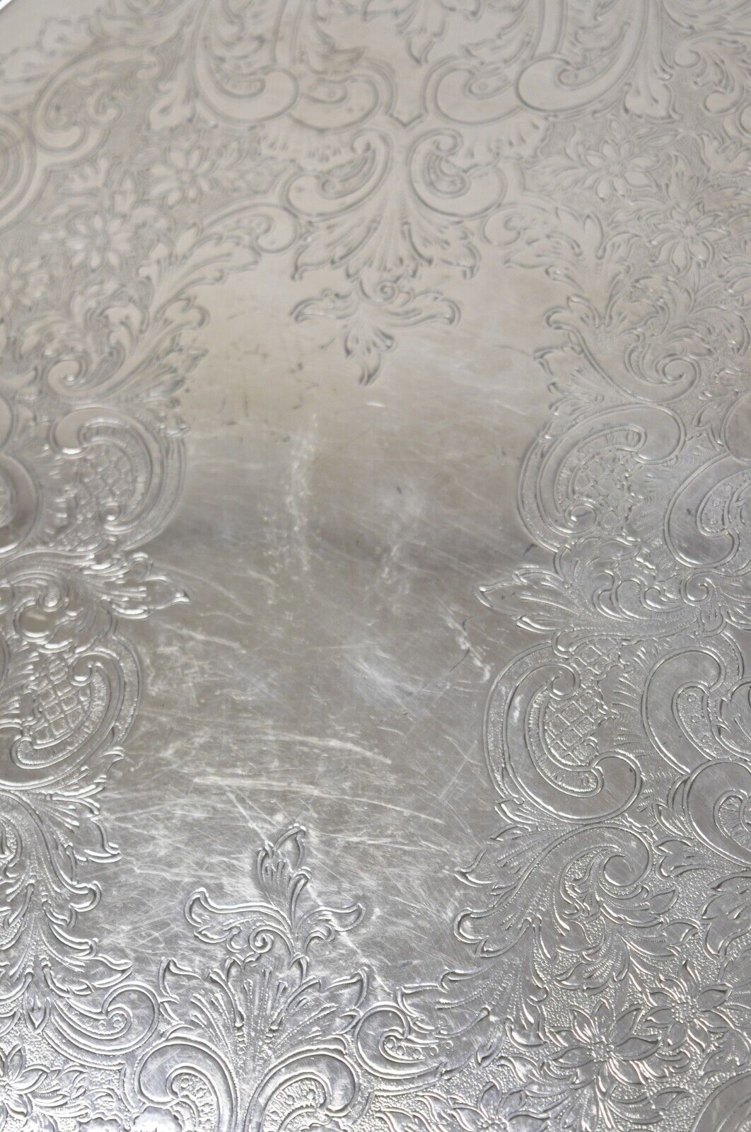 Vintage Wallace Royal Rose 9826 Silver Plated Ornate Oval Serving Platter Tray