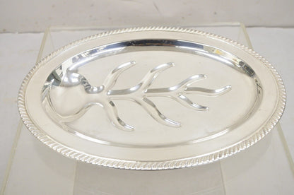 Vintage  Victorian Style Silver Plated Meat Cutlery Oval Silver Platter Tray