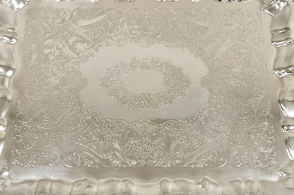 Sheridan Taunton EP Brass Silver Plated Victorian Rectangle Serving Platter Tray