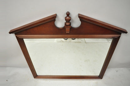 20th Century Broyhill Federal Style Broken Arch & Finial Wall Dresser Mirror