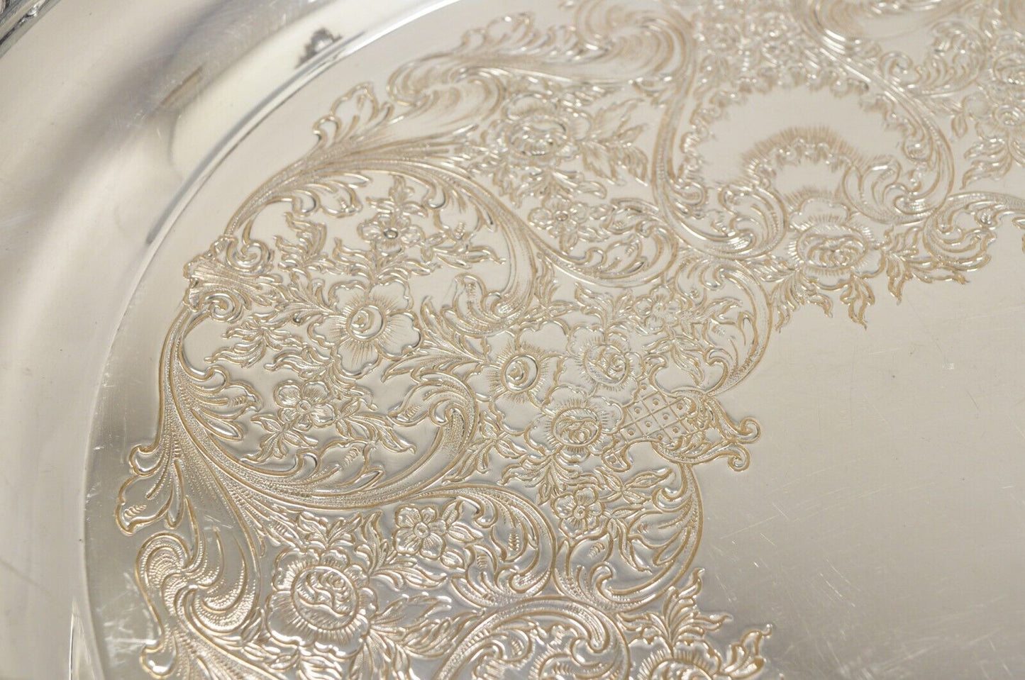 WM Rogers 4082 Silver Plated Victorian Oval Serving Platter Tray