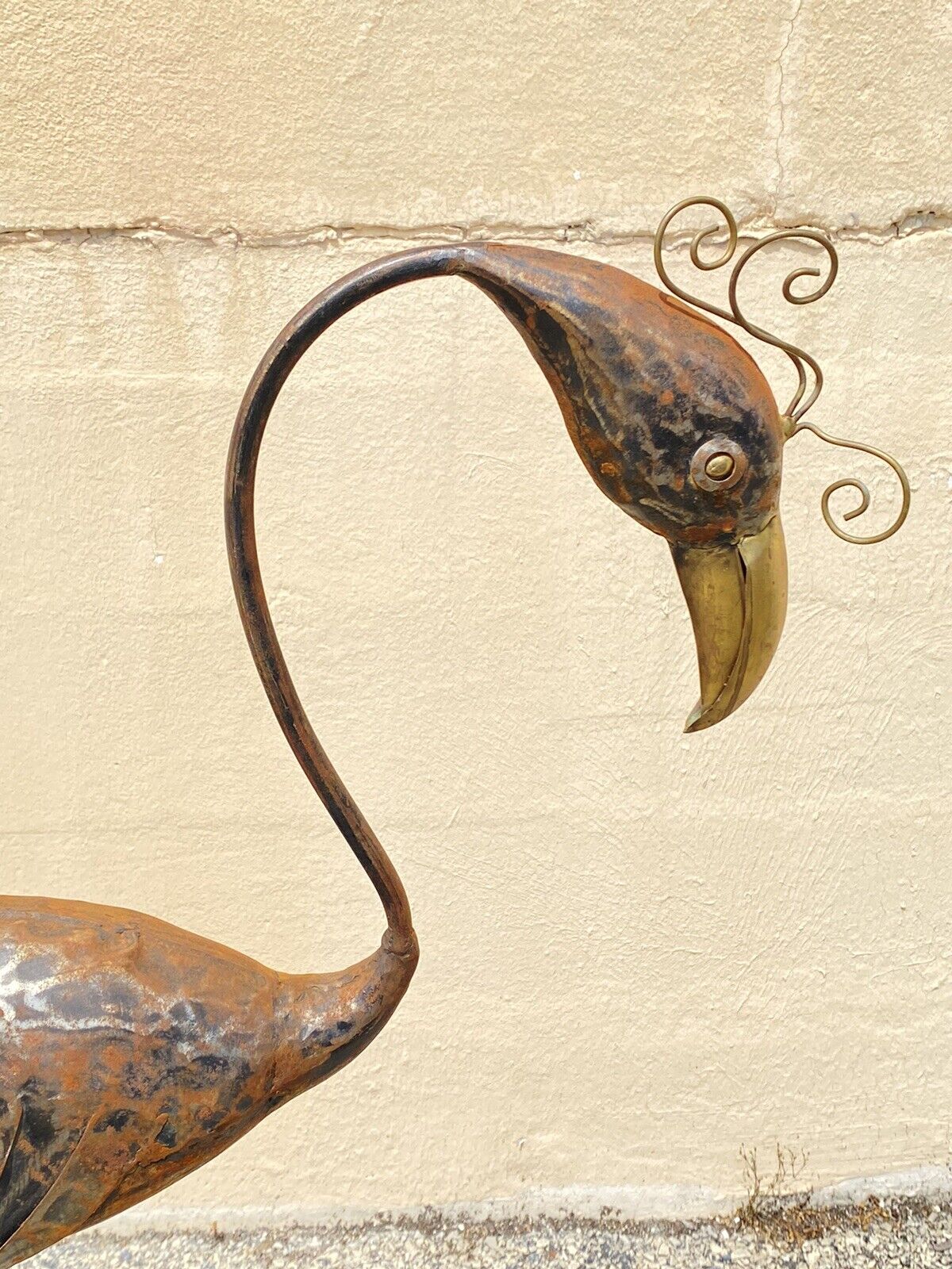 Decorator Steel Metal Heron Bird Flamingo Garden Sculpture Statue - a Pair