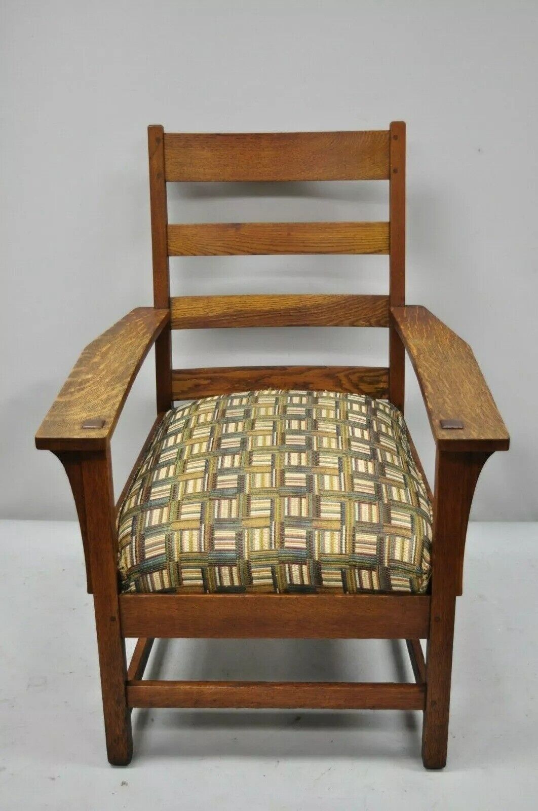 L & JG Stickley Mission Oak Arts & Crafts Lounge Arm Chair Spring Seat Cushion