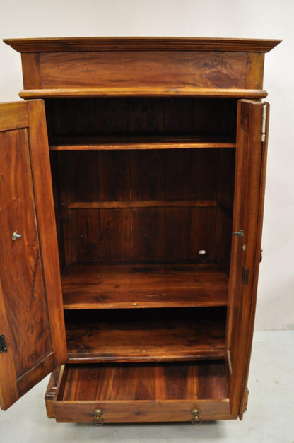 Continental Teak Wood Armoire Wardrobe Cabinet with Drawer