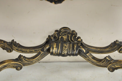 Reproduction French Baroque Style Marble Top Black & Gold Console Table