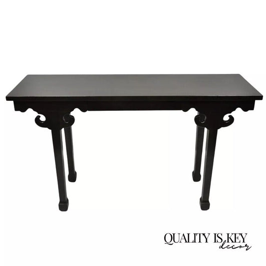 Ebonized Chinese Altar Table Hall Console James Mont Style 50" Sofa Table (B)