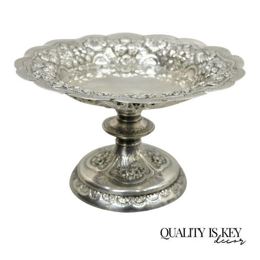 Walker & Hall Sheffield Silver Plate Regency Fruit Shell Compote Platter Stand