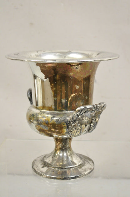 Vintage Trophy Cup Worn Silver Plated Champagne Chiller Ice Bucket by Bristol