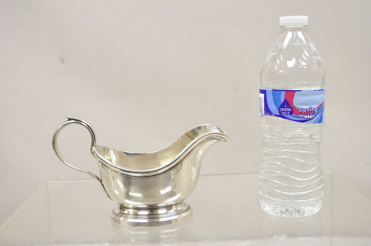 Vintage Christofle Victorian Silver Plated Small Sauce Gravy Boat with Handle