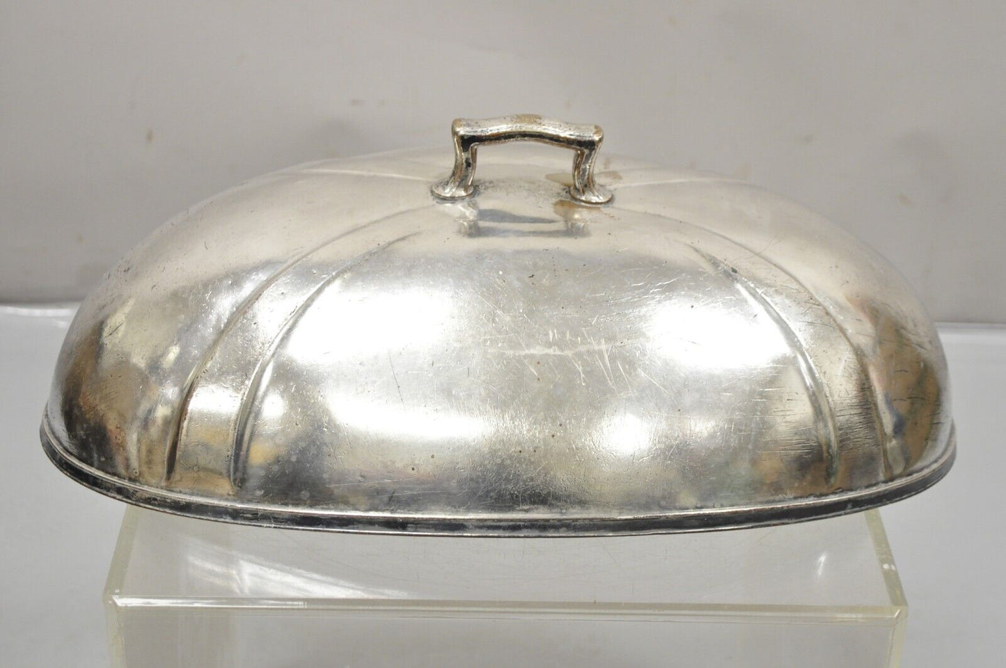 Antique Hotel McAlpin International Silver Co Silver Soldered Serving Meat Dome