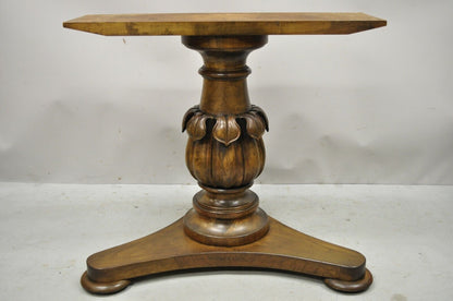 Vintage Carved Walnut Italian Regency Leaf Pineapple Pedestal Table Base (A)