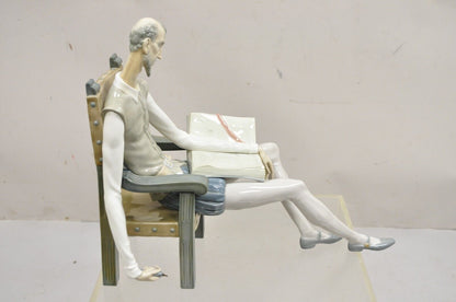 Lladro Don Quixote 1030 Glossy Porcelain Figurine Sculpture Seated With Book