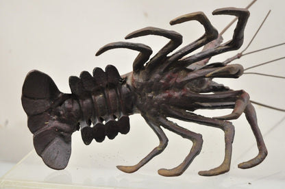 Vintage Meiji Japanese Style Cast Iron Metal Large Lobster Sculpture