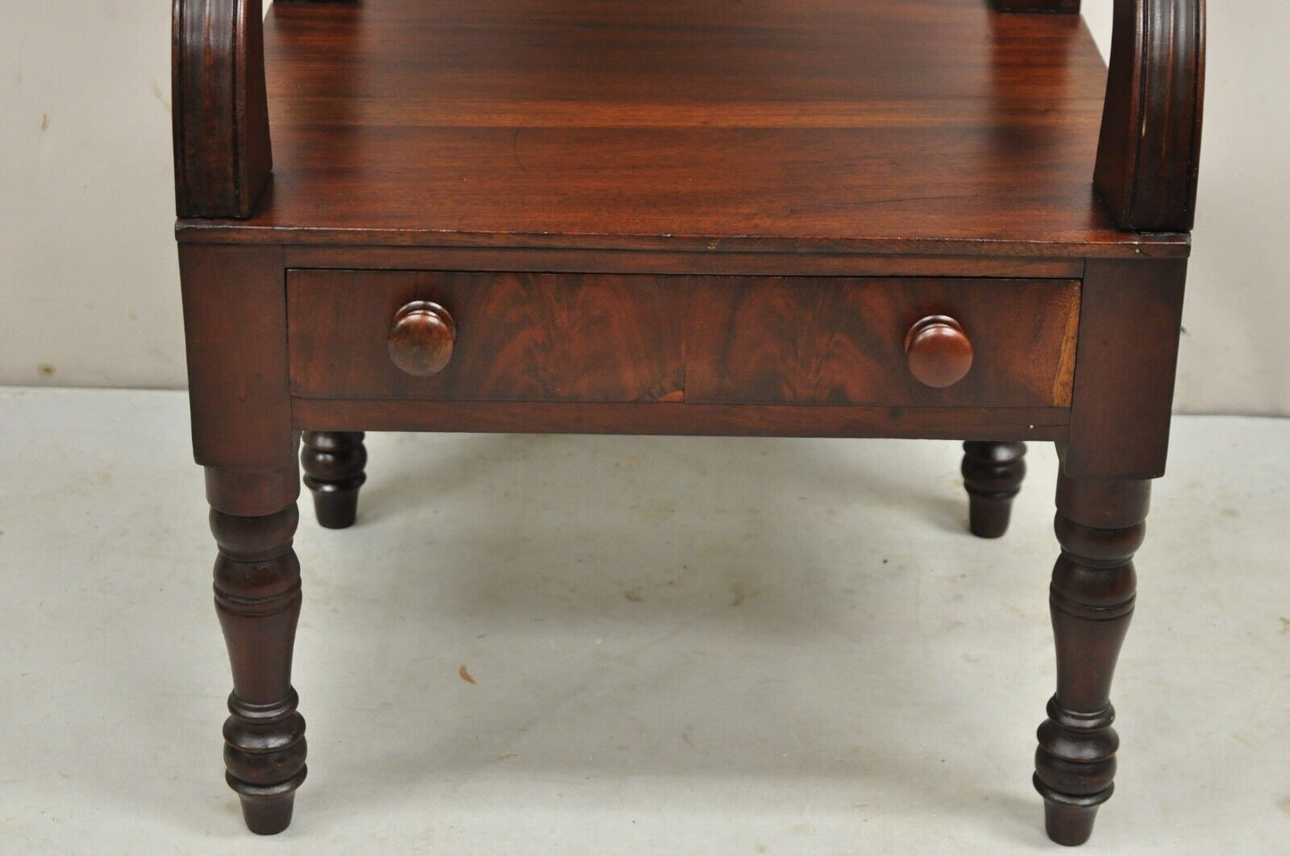 Antique American Empire Mahogany Washstand Nightstand Bedside Table