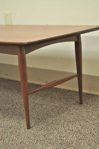 Vintage Mid Century Danish Modern Walnut 60" Long Sleek Coffee Table