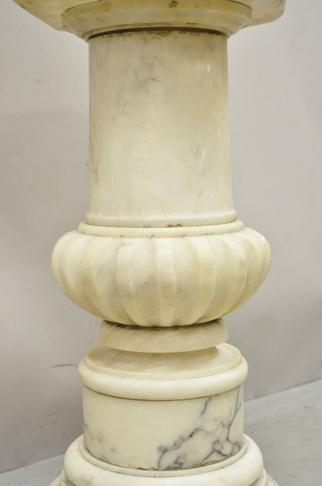 Antique Carved Marble Column Neoclassical Style 25" Regency Plant Stand Pedestal