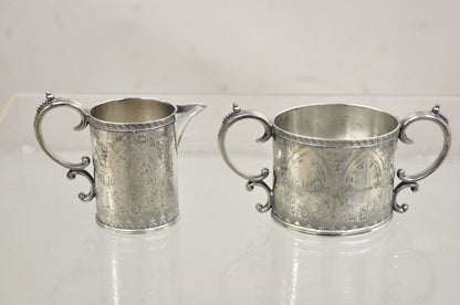 Vintage J.F. Curran & Co Victorian Silver Plated Small Coffee Tea Set - 4 Pc Set