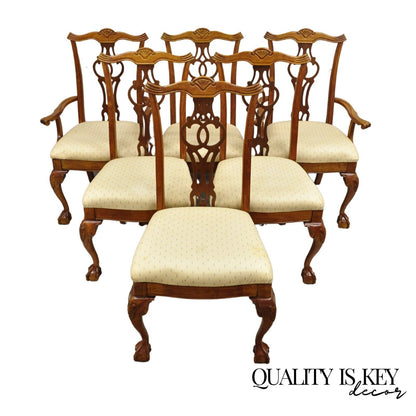 Chippendale Style Mahogany Ball and Claw Dining Chairs by Henry Link - Set of 6