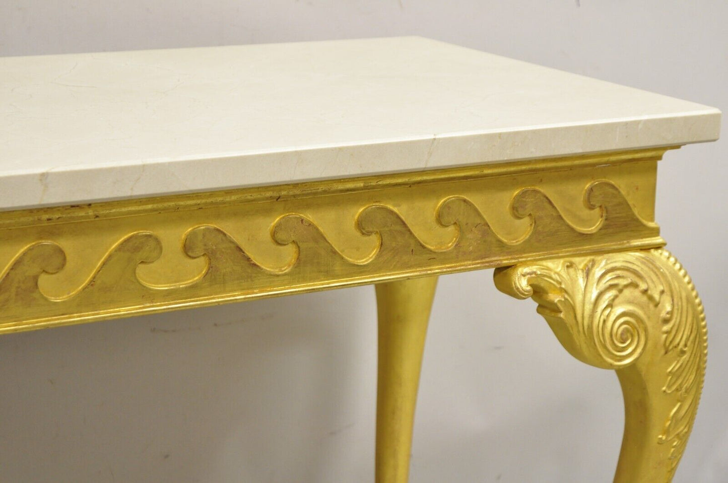 English George II Style Gold Giltwood Ball and Claw Foot Console Hall Table