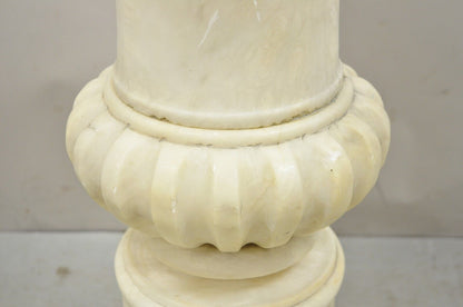 Antique Carved Marble Column Neoclassical Style 25" Regency Plant Stand Pedestal