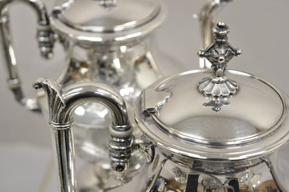 Simpson Hall Miller Aesthetic Movement Silver Plated Butterfly Tea Set - 6 Pcs