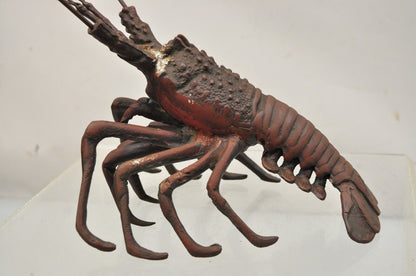 Vintage Meiji Japanese Style Cast Iron Metal Large Lobster Sculpture