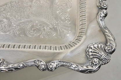 English Silver Mfg Large Victorian Ornate Silver Plated Serving Platter Tray