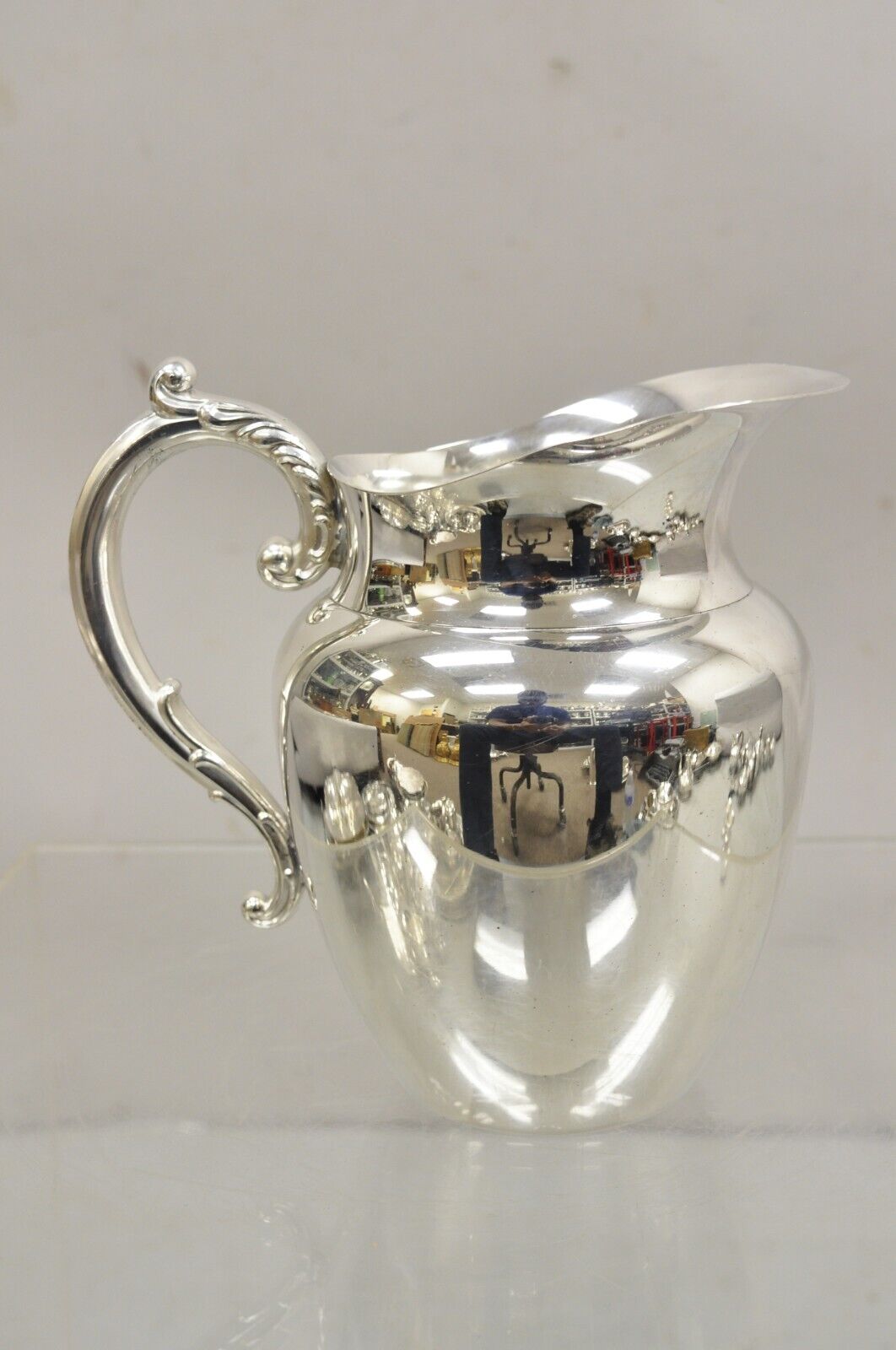 WMA Rogers Oneida Victorian Style Silver Plated Water Pitcher