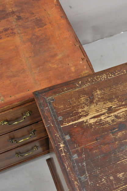 19th C. George III Mahogany Highboy Tall Chest on Chest 8 Drawer Dresser