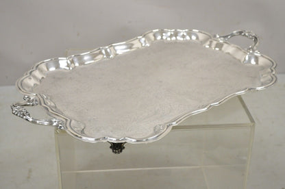 Vtg WM Rogers Victorian Style Silver Plated 28" Twin Handle Serving Platter Tray