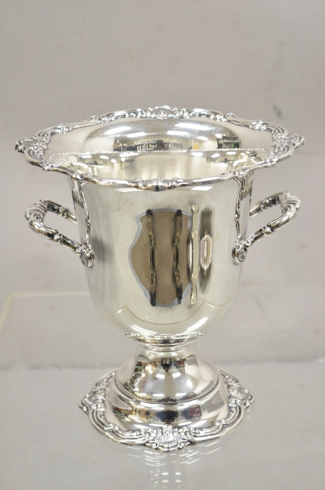 Victorian Style Silver Plated Footed Trophy Cup Champagne Chiller Ice Bucket