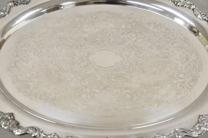 Vtg EPCA Poole Silver Co 400 Lancaster Rose Silver Plated Serving Platter Tray