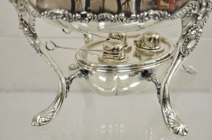 Reed & Barton Victorian Silver Plated Triple Burner Warming Serving Chafing Dish
