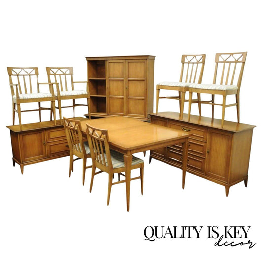 Vintage Mid Century Modern Broyhill Premier Walnut Invitation Dining Set - 10 Pc