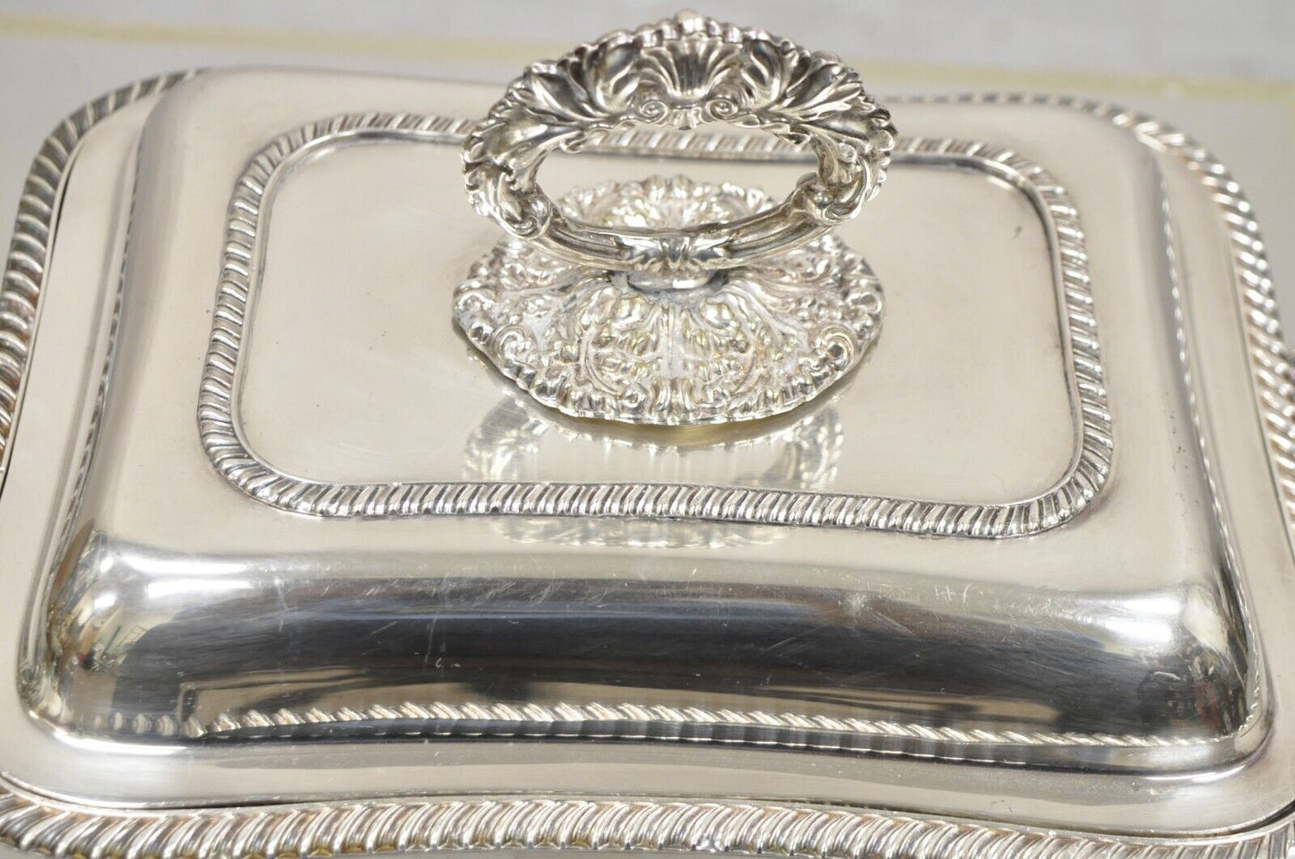 English Sheffield Victorian Silver Plated Lidded Food Warmer Serving Platter