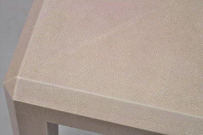 Karl Springer Style Pink Purple Shagreen Faux Shark Skin Parsons Side Table