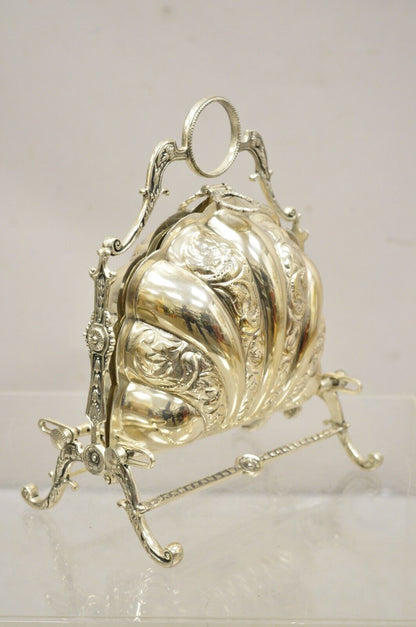 Vintage Andrea by Sadek Victorian Style Silver Plated Clam Shell Biscuit Box