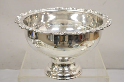 Vintage Sheridan Victorian Style Silver Plated Footed Punch Bowl Engraved