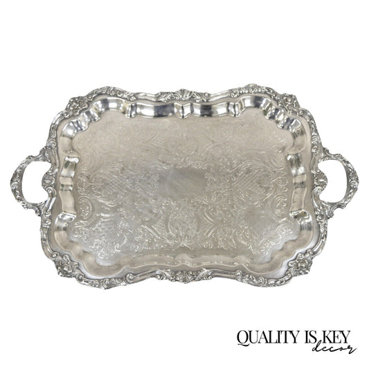 Vintage Sheridan Victorian Scalloped Silver Plated Serving Platter Tray